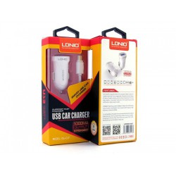 Автомобільний зарядний пристрій LDNIO DL-C17S + кабель microUSB DL-C17S