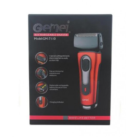 Сітка електрична бритва з тріммером Gemei GM-7110 (акумуляторна