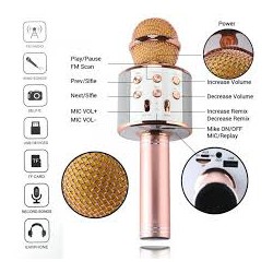 Портативний бездротовий bluetooth мікрофон WS-858 + караоке