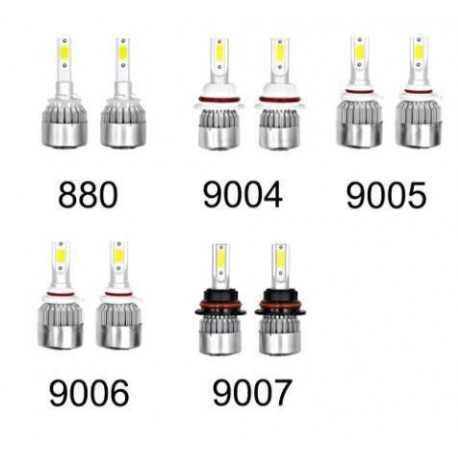 Автомобільна світлодіодна світлодіодна лампа фари C6 72W 7600LM 6500K 12V COB H1H3H4H7H8H9H11