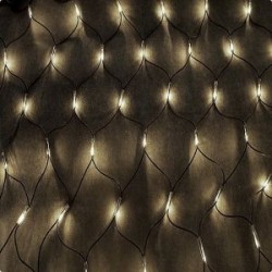 Гірлянда сітка Супер Гума 1,5х1,5 м, 120 теплих білих LED ламп, чорна ГУМА, що підключається