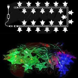 Festoon LED Star 28 LED, багатобарвний, прозорий пластик (Figure_Stars-28LED) sofi3d