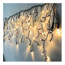 Street Fringe Festoon 120LED Жовтий чорний дріт 5x0.7m IP65