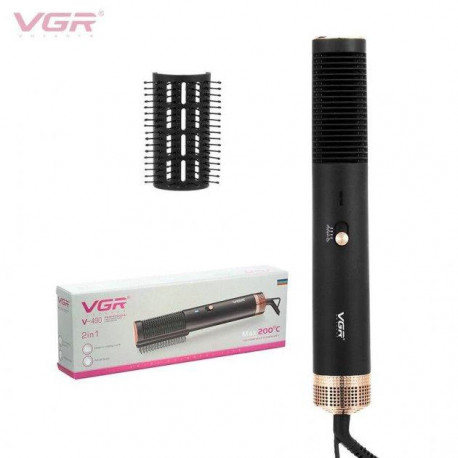 Фен-щітка стайлер для укладання волосся VGR V-490 Black 1200W Кількість швидкостей 2