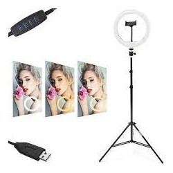 КОЛЬЦЕВАЯ LED ЛАМПА XD-260 (1 КРЕПЛ.ТЕЛ.) (USB) (26СМ) БЕЗ КОРОБКИ 40