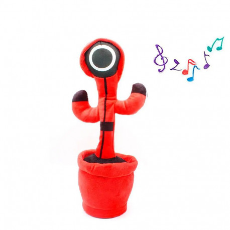 Танцюючий кактус Dancing Cactus 35 см Ходячий кактус "Гра в кальмар" співає / повторює слова / світиться