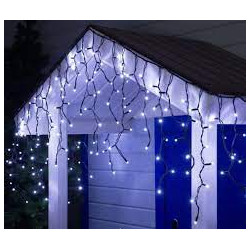 Вулична гірлянда бахрома 240 Led 10 м чорний провід колір білий