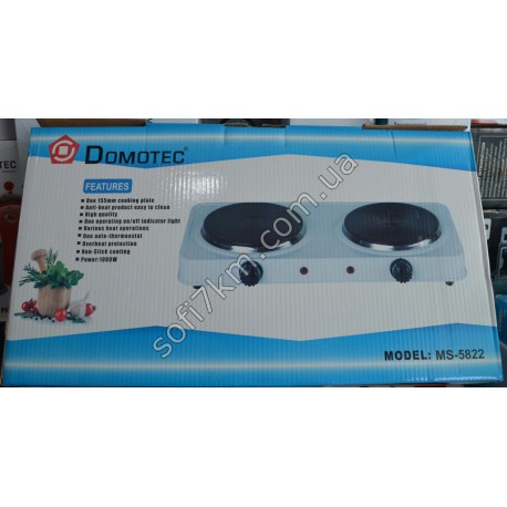 Електрична плита переносна 2 конфорки Domotec MS-5822