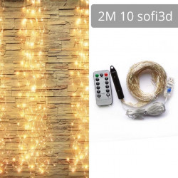 гірлянда Кінський хвіст-пучок 2 метри 200Led, світло ламп-Теплий білий