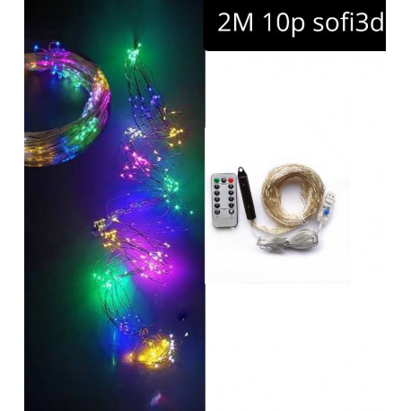гірлянда Кінський хвіст-пучок 2 метри 200Led, світло ламп- rgb