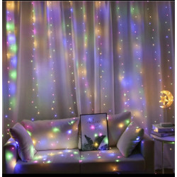 Світлодіодна гірлянда штора curtain крапля роси 3*3 метра 300 led RGB usb