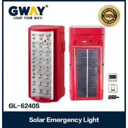 Фонарь аккумуляторный светодиодный с повербанком и солнечной панелью GWAY GLS240S 24 LED, работа до 80 часов
