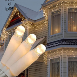 уличная БАХРОМА 100 LED+FLASH 5м*0,7м, білий каучук 3.3мм, Теплый белый цвет