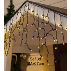 Вулична гірлянда бахрома 100 LED 5м*0,7м, білий каучук 3.3мм, RGB