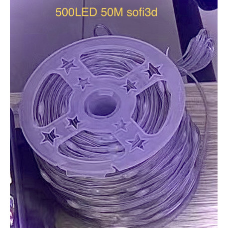 Вулична світлодіодна гірлянда 50м 500LED стрічка новорічна водостійка 220В - Білий провод Жовта