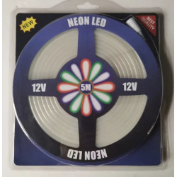 неоновая лента 12 вольт + блок от сети 220В 5м 11х5мм - гибкий LED NEON Белый