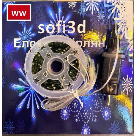 Гірлянда нитка світлодіодна Роса на котушці 50 м 220V 500 LED 8 режимів IP65 синій