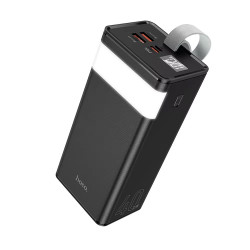 Power Bank повербанк із ліхтарем Hoco 50000MAH потужний 2 USB, USB-C, Micro-USB/Type-C, швидка зарядка Quick Charge Чорний