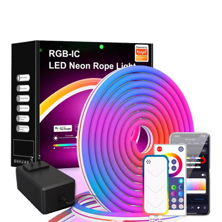 Розумна неонова стрічка RGB від USB, 5м, з Bluetooth + Пульт