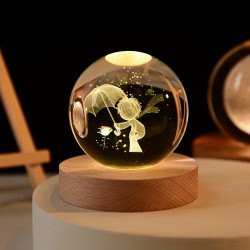 Декоративна лампа нічник 3D кришталева куля RGВ sofi3d оптом 7км